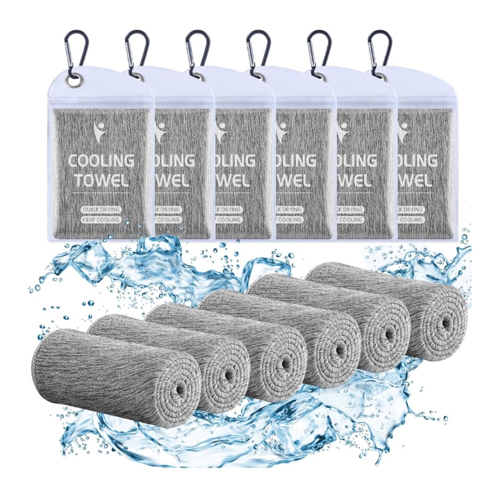 Cooling Towel (40"x12"), Breathable Cooling Towels Double-Sided Gray Carry Bag 🆕